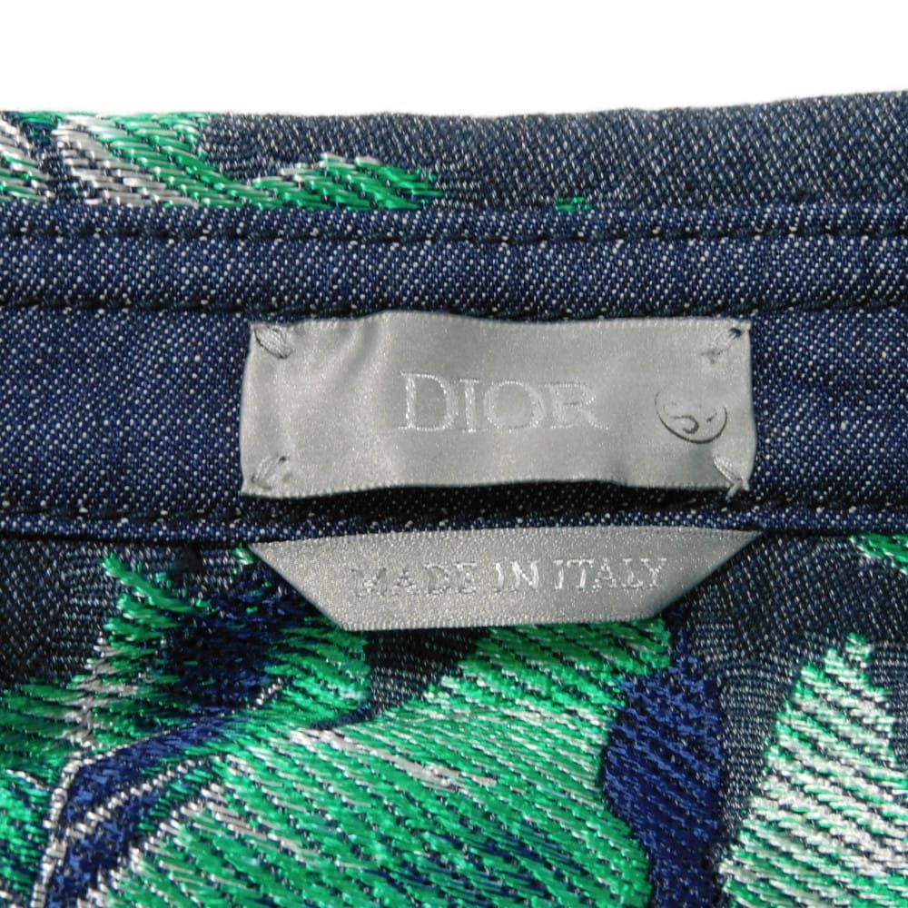 Dior x Denim Tears Flora Leaf Jacquard Denim Jacket Deep Blue 43 / 180/104A