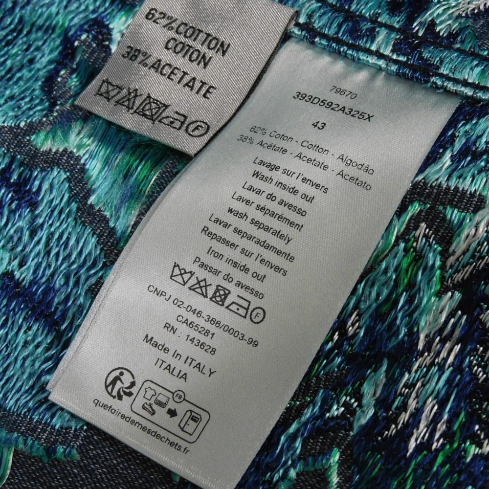 Dior x Denim Tears Flora Leaf Jacquard Denim Jacket Deep Blue 43 / 180/104A