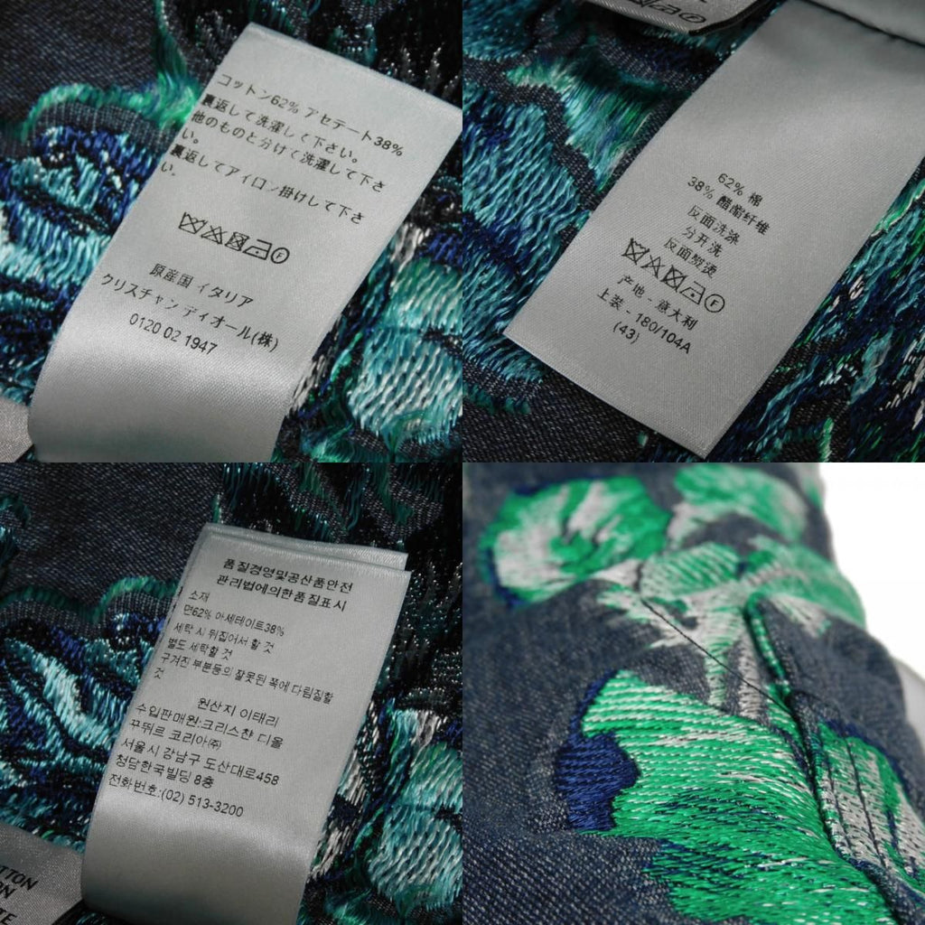Dior x Denim Tears Flora Leaf Jacquard Denim Jacket Deep Blue 43 / 180/104A