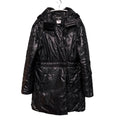 CHANEL Coco Mark Black Hooded Puffer Coat 40