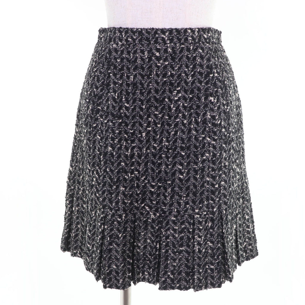 Vintage CHANEL 97A P09701V05906 Coco Button Tweed Jacket & Skirt Setup Size 38 Black White Made in France
