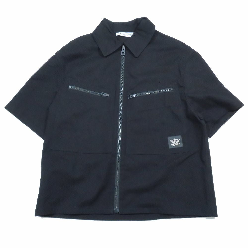 Christian Dior 22AW DIOR VIBE Zip-Up Short Sleeve Shirt Jacket Black 40