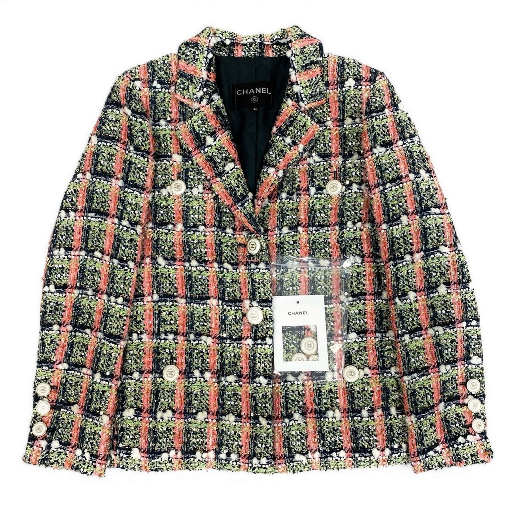 CHANEL 2020 Cruise P62793 Sequin Tweed 4-Pocket Jacket Size 34