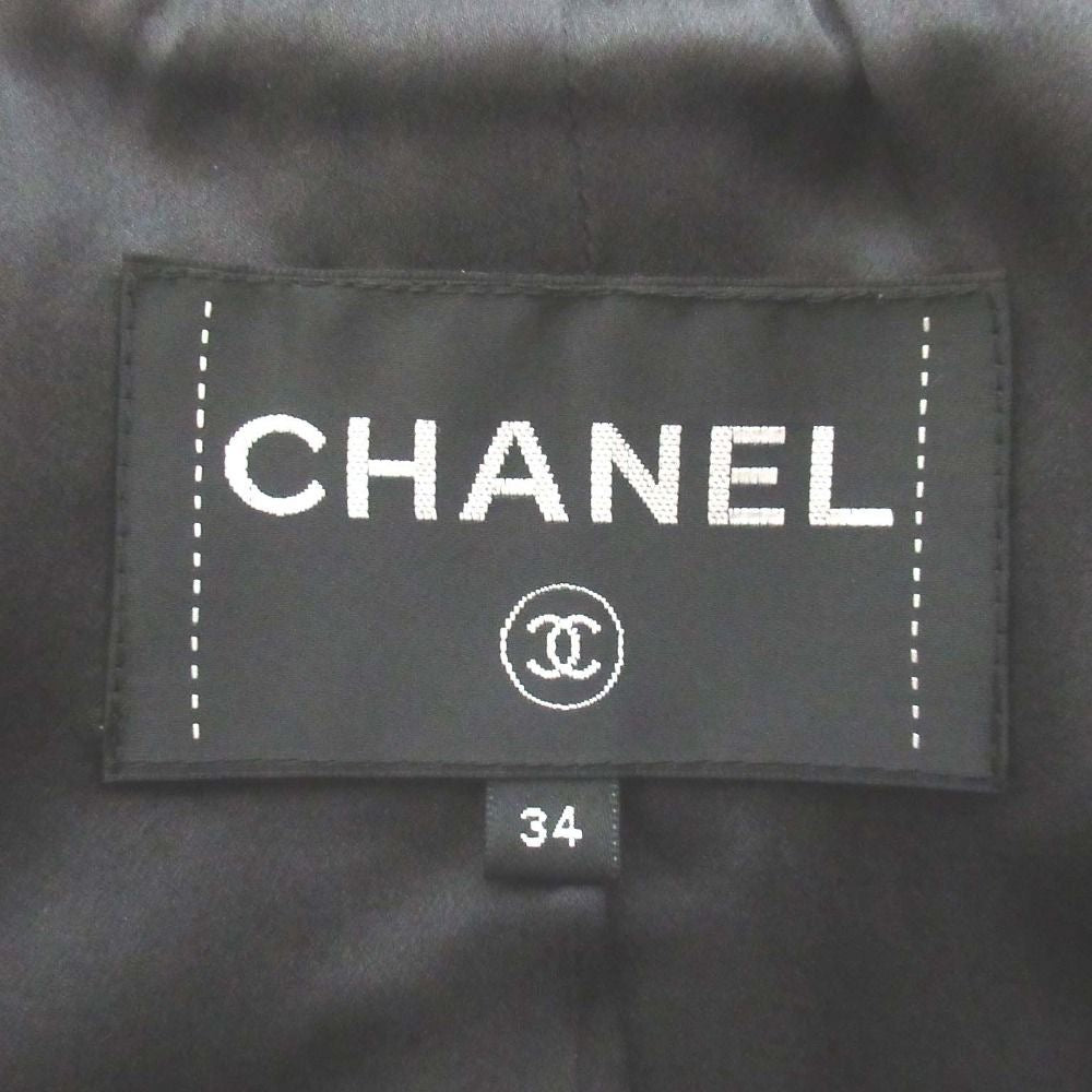 CHANEL Mohair Silk Coco Mark Button Single Chester Coat Size 34