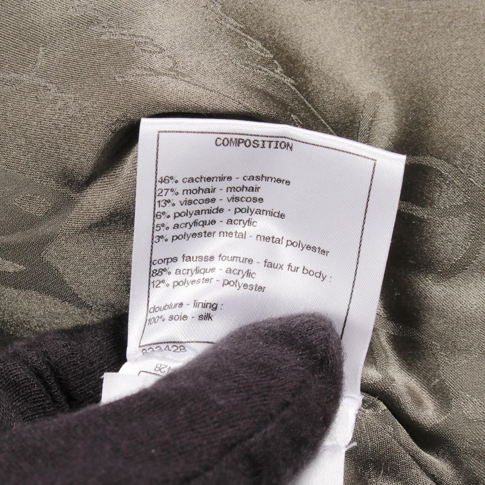 CHANEL Cashmere Fur Blouson Brown Size 38 CC Logo Button