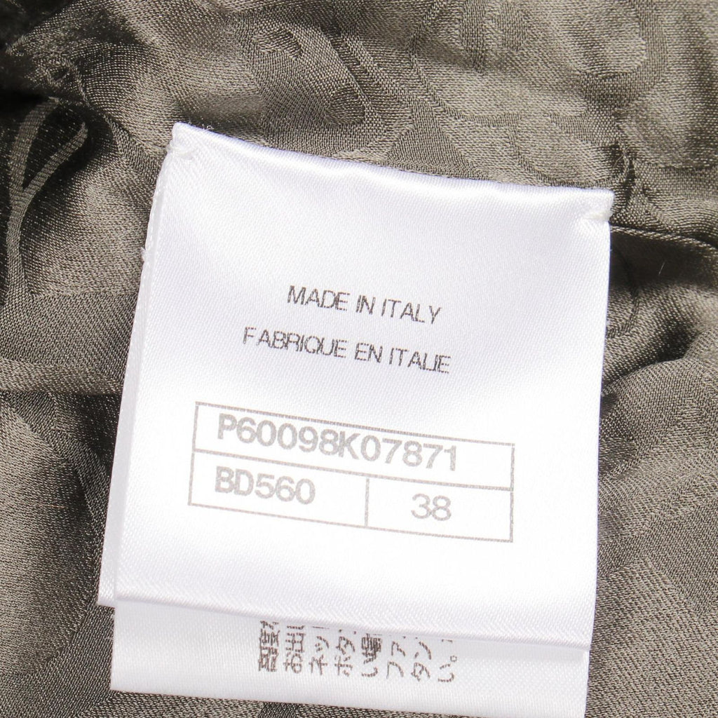 CHANEL Cashmere Fur Blouson Brown Size 38 CC Logo Button