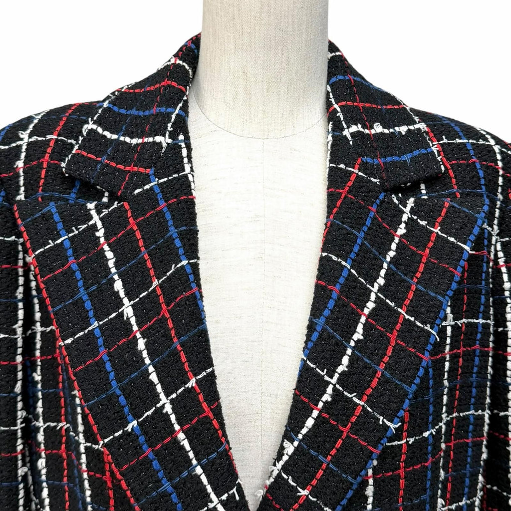 CHANEL Tweed Double-Breasted Jacket Multi Size 38 CC Logo Button