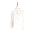 CHANEL Silk Shirt Jacket Size 40 Chain CC Logo