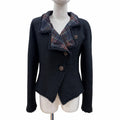 CHANEL Jacket Black Size 38 Silk Lining Gripoix Button