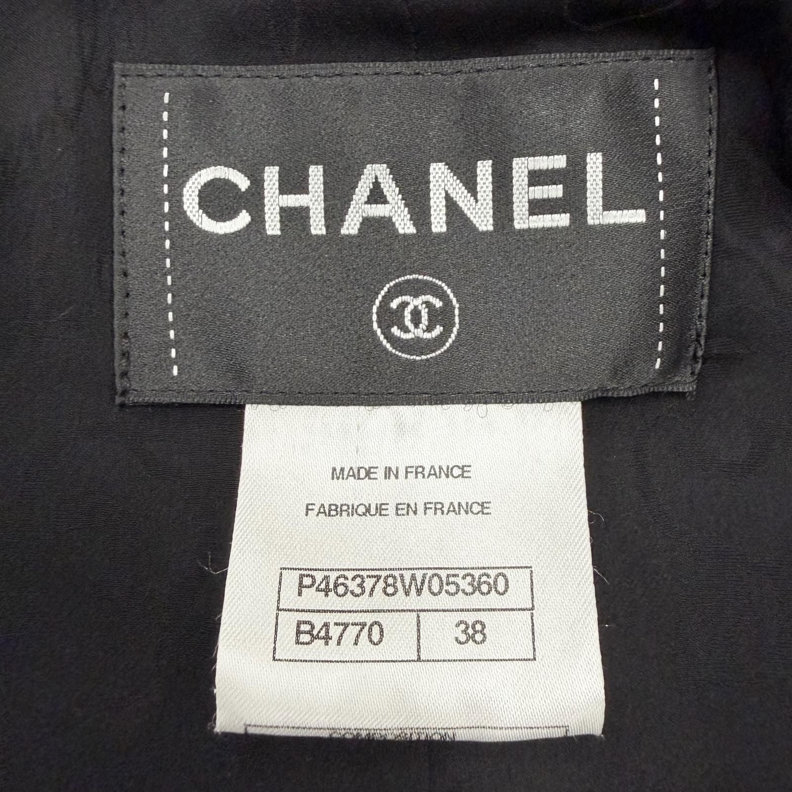 CHANEL Jacket Black Size 38 Silk Lining Gripoix Button