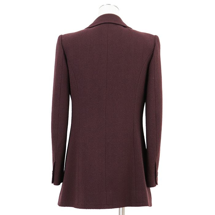 CHANEL BOUTIQUE Vintage Tweed Jacket Size 38 Burgundy 97A