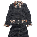 CHANEL All-Over Pattern CC Button Jacket Setup suit skirt