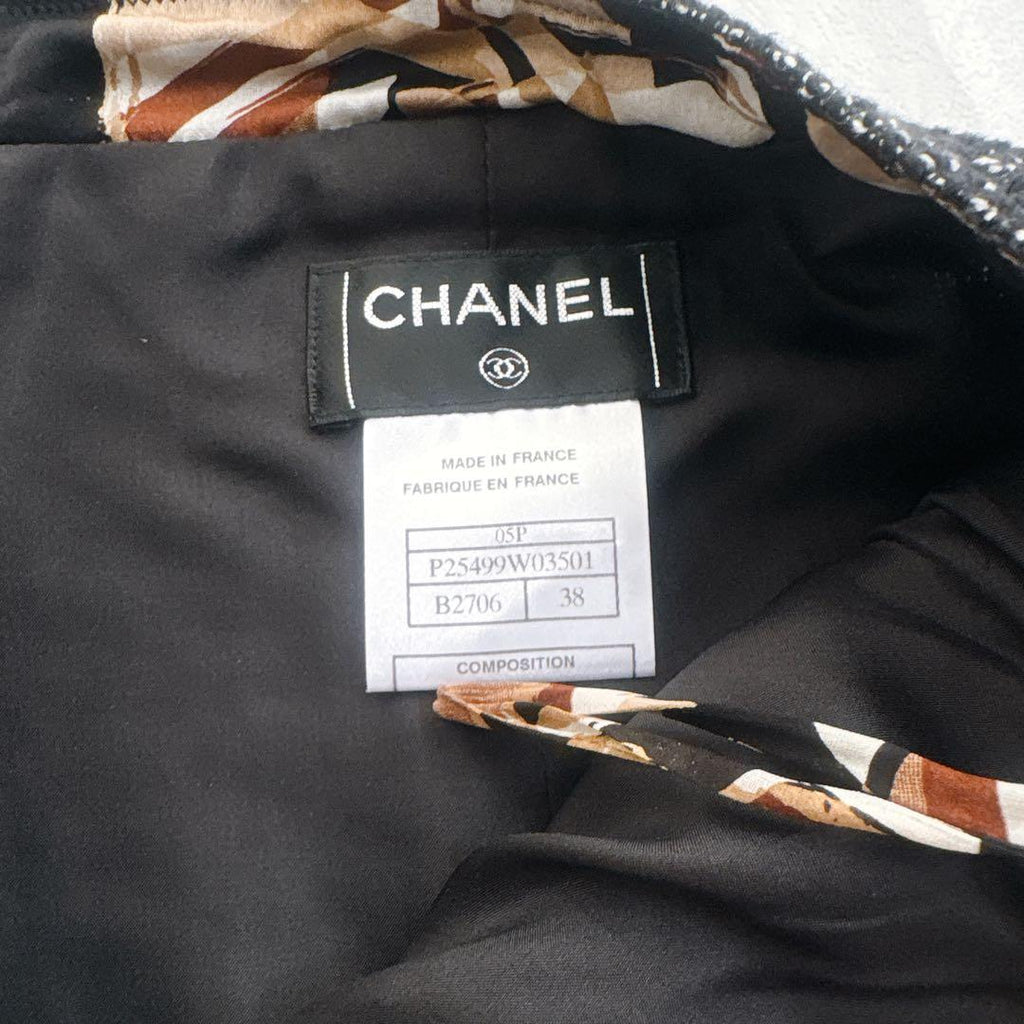 CHANEL All-Over Pattern CC Button Jacket Setup suit skirt