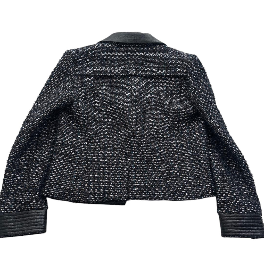 CHANEL Leather Trim Jacket & Skirt Setup Size 36