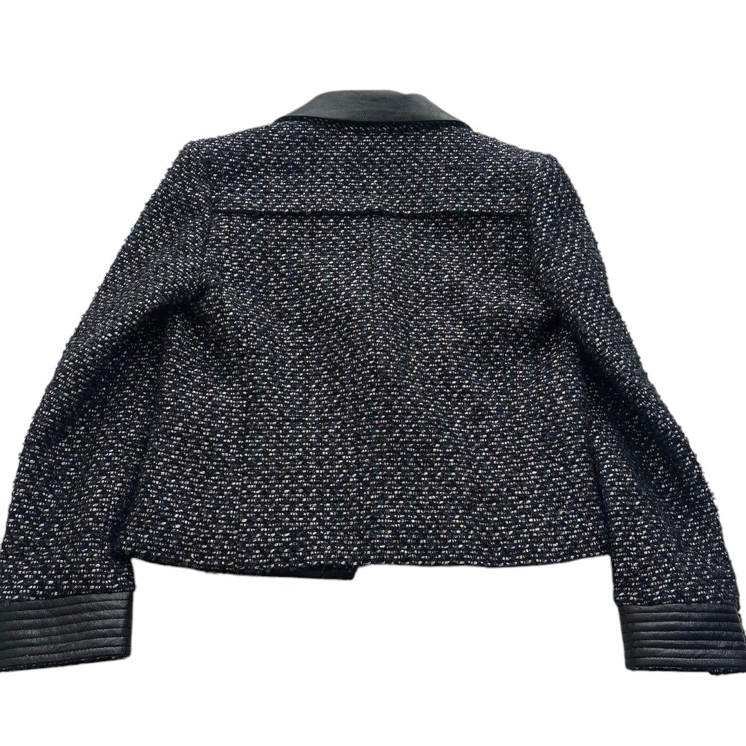 CHANEL Leather Trim Jacket & Skirt Setup Size 36