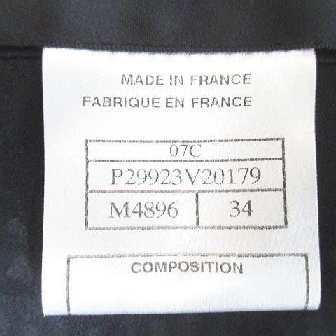 CHANEL Tweed Jacket CC Mark Silk Wool Purple Size 34 Made in France