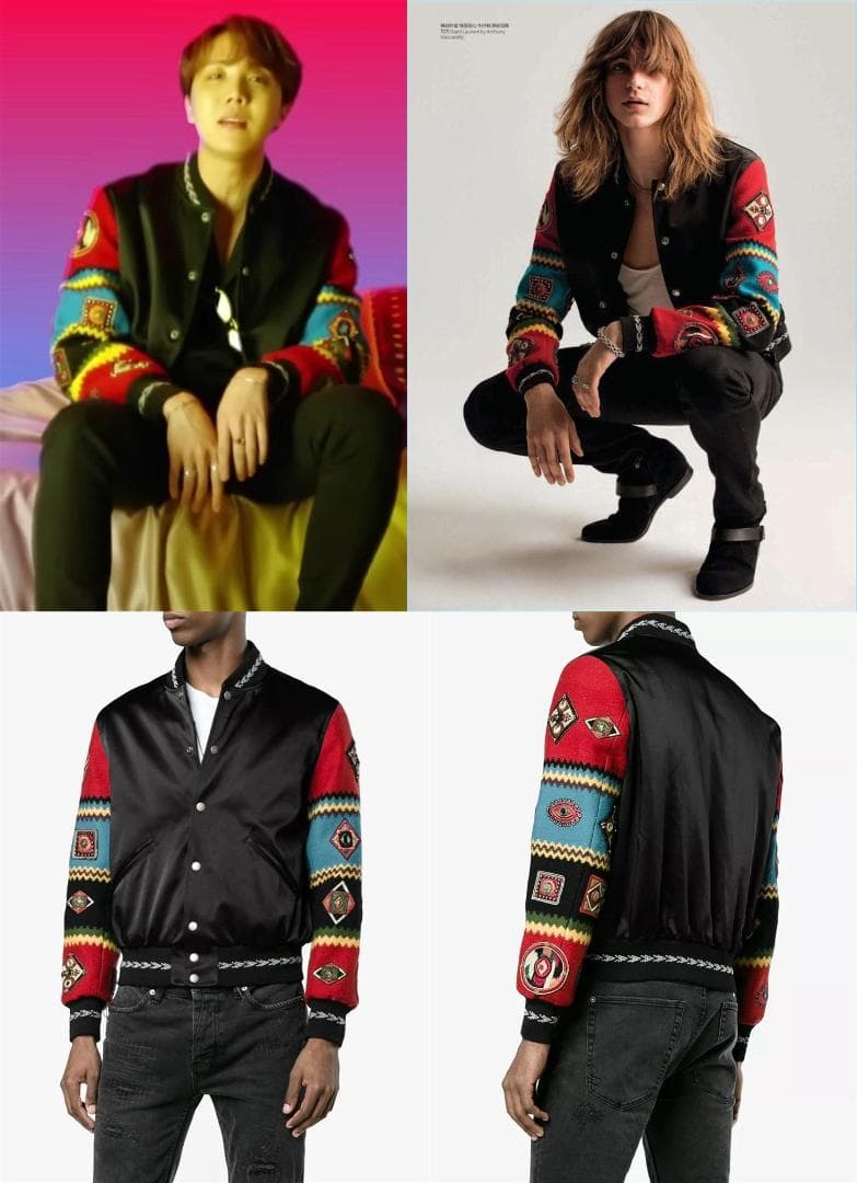 SAINT LAURENT PARIS 18SS Varsity Jacket Size 48