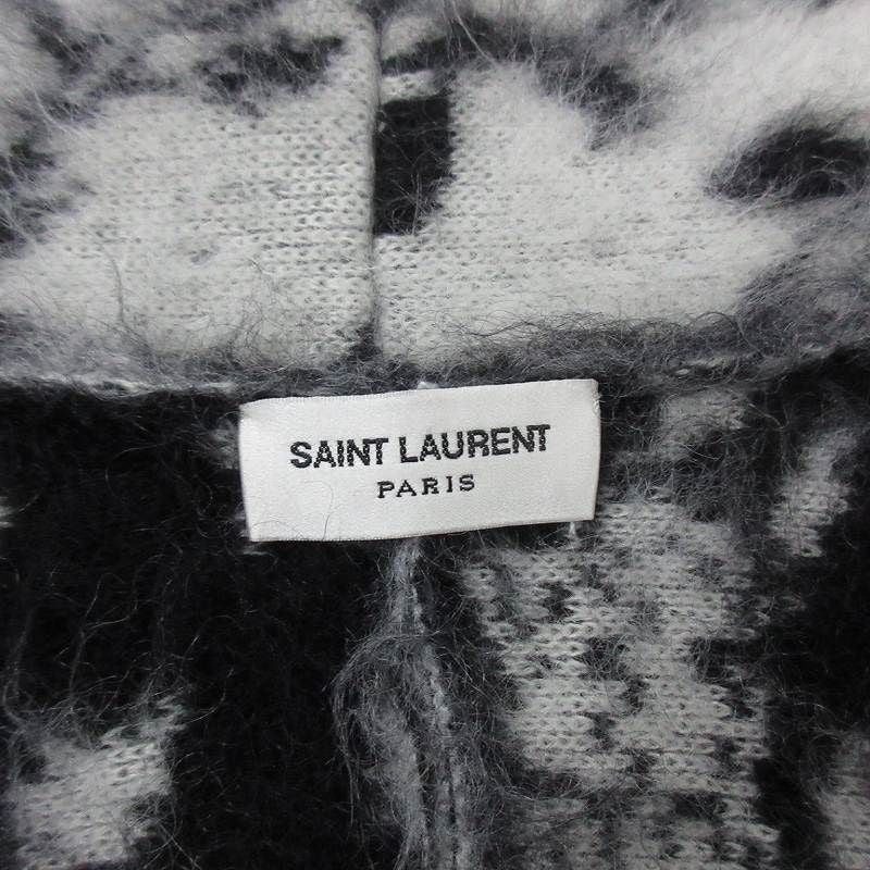 SAINT LAURENT PARIS 22SS Kimono Jacket in Brushed Jacquard Mohair Size XS