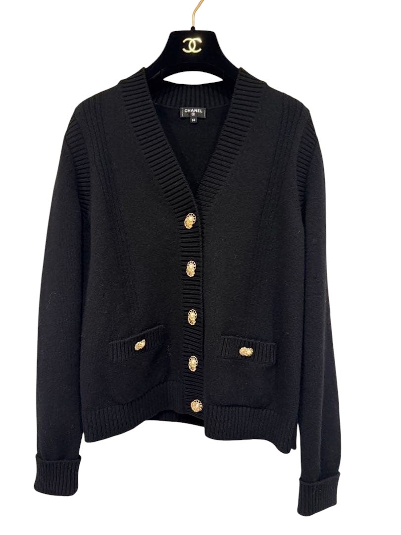 CHANEL Black Cardigan Size 34