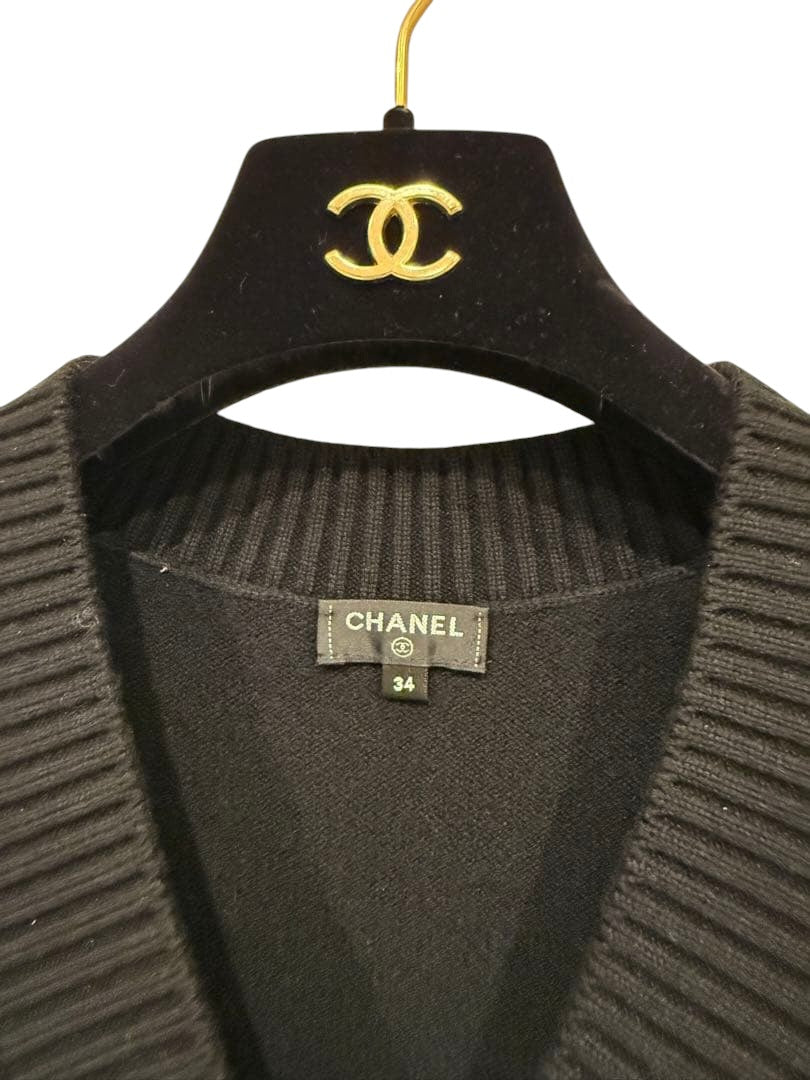 CHANEL Black Cardigan Size 34