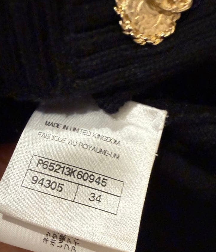 CHANEL Black Cardigan Size 34
