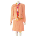 CHANEL 00T Nylon Wool Tweed CC Mark 3-Piece Ensemble Setup Orange Size 46