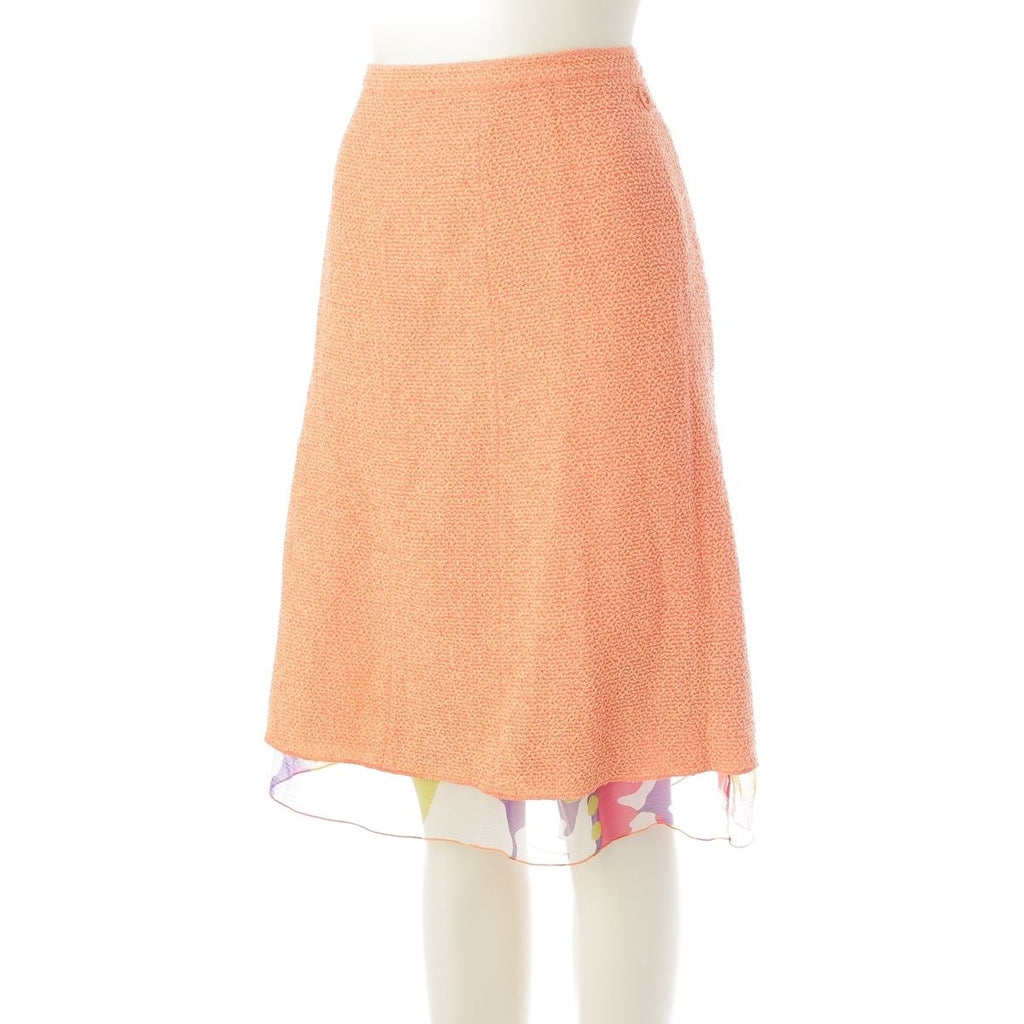 CHANEL 00T Nylon Wool Tweed CC Mark 3-Piece Ensemble Setup Orange Size 46
