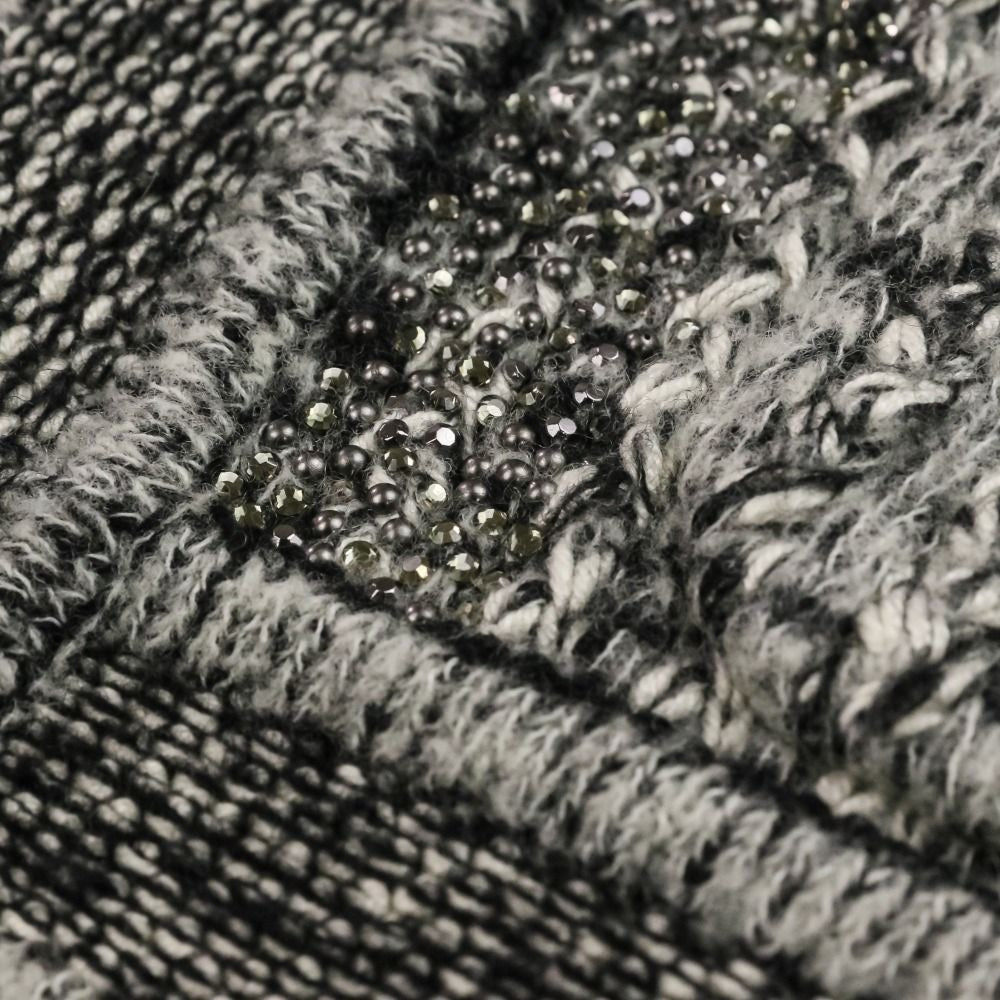 CHANEL Chain Bijou Cashmere Knit Jacket & Skirt Setup Size 36 Grey P42