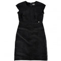 CHANEL Tweed Sleeveless CC Button Dress Black Size 36