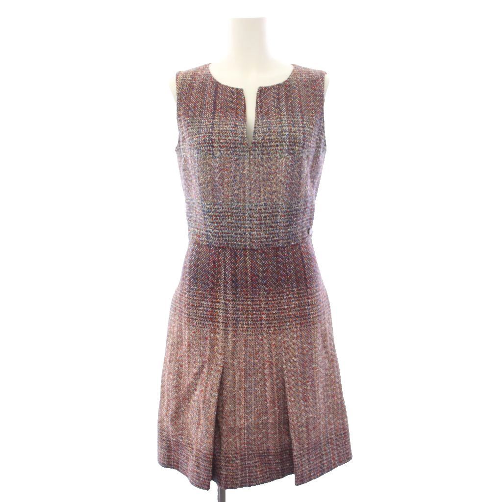 CHANEL Vintage Tweed Sleeveless CC Button Dress Black Size 36