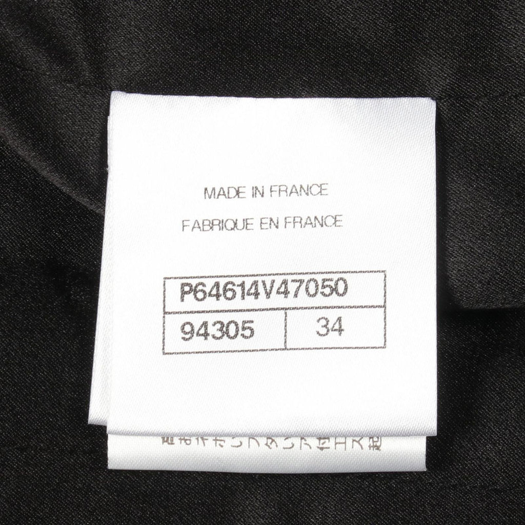 CHANEL CC Logo Button Wool Cashmere Pea Coat Black Size 34
