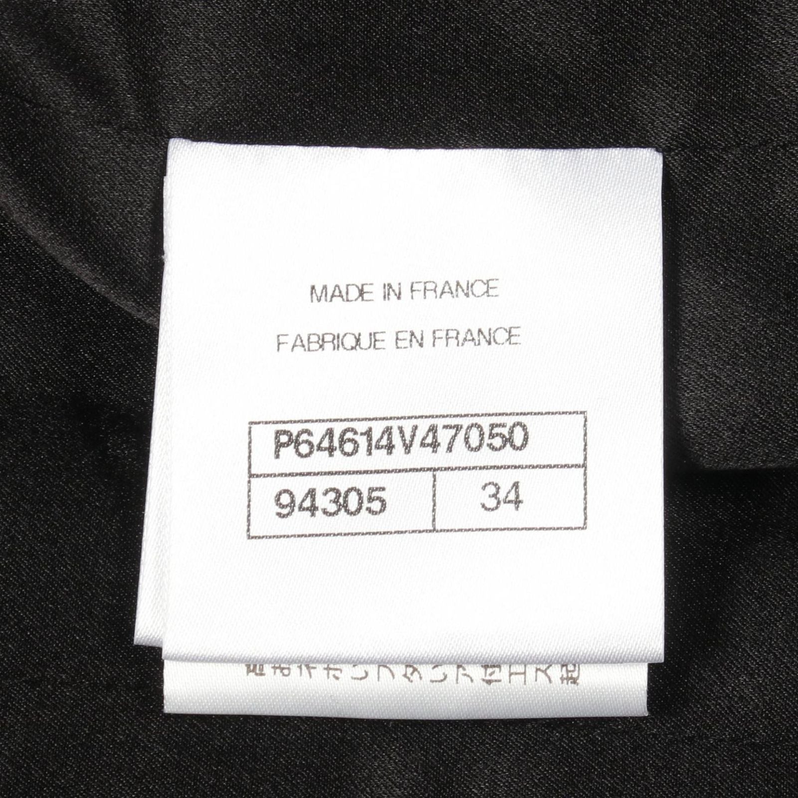 CHANEL CC Logo Button Wool Cashmere Pea Coat Black Size 34