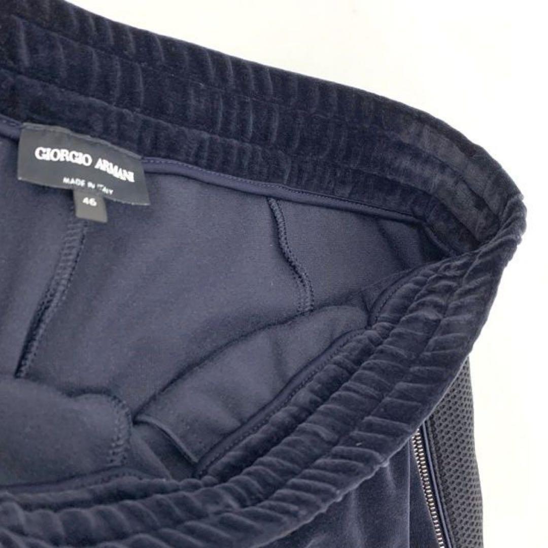 Recent Giorgio Armani Track Set Up Suit Velvet Velour Sweat Jacket 46 Navy Men
