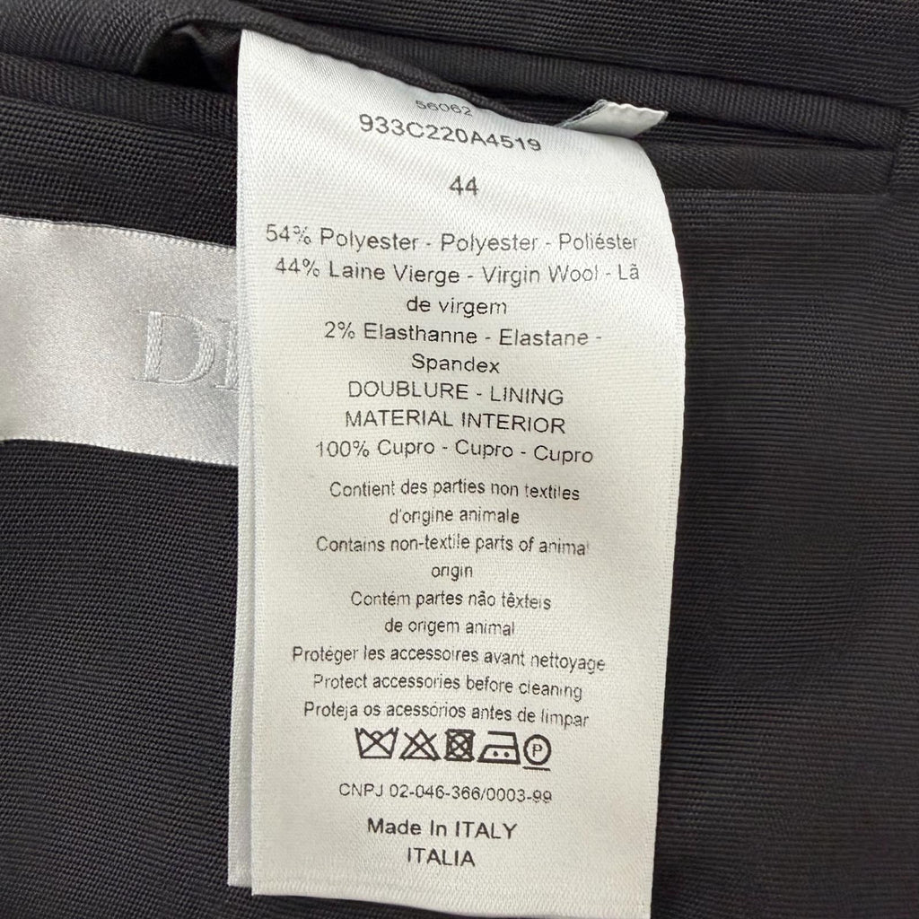 DIOR HOMME Saddle Pocket Single Tailored Jacket Black Size 44