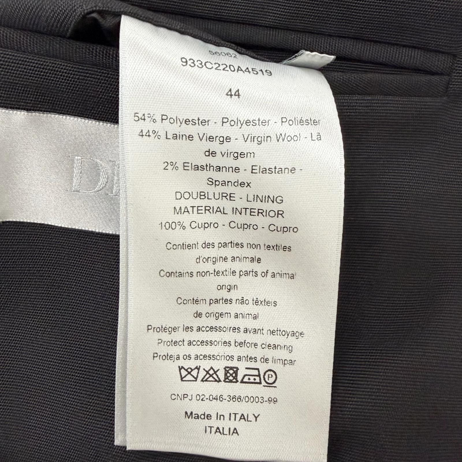 DIOR HOMME Saddle Pocket Single Tailored Jacket Black Size 44