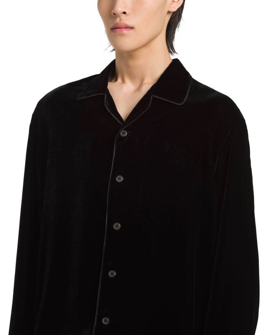 Prada 天鵝絨長袖襯衫 男士女士中性款 40 L