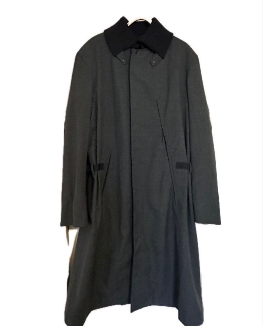 Y-3 YOHJI YAMAMOTO Zip Up Padded Long Coat Jacket Blazer S Men Grey