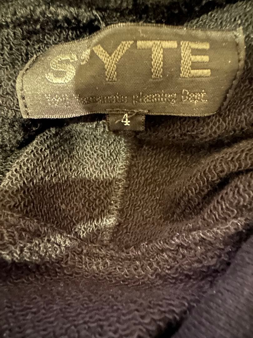 Yohji Yamamoto S'YTE French Terry Stitch Work Message & Crow Pullover Hoodie Black