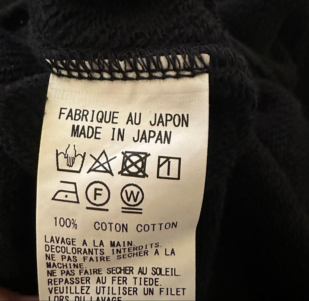 Yohji Yamamoto S'YTE French Terry Stitch Work Message & Crow Pullover Hoodie Black