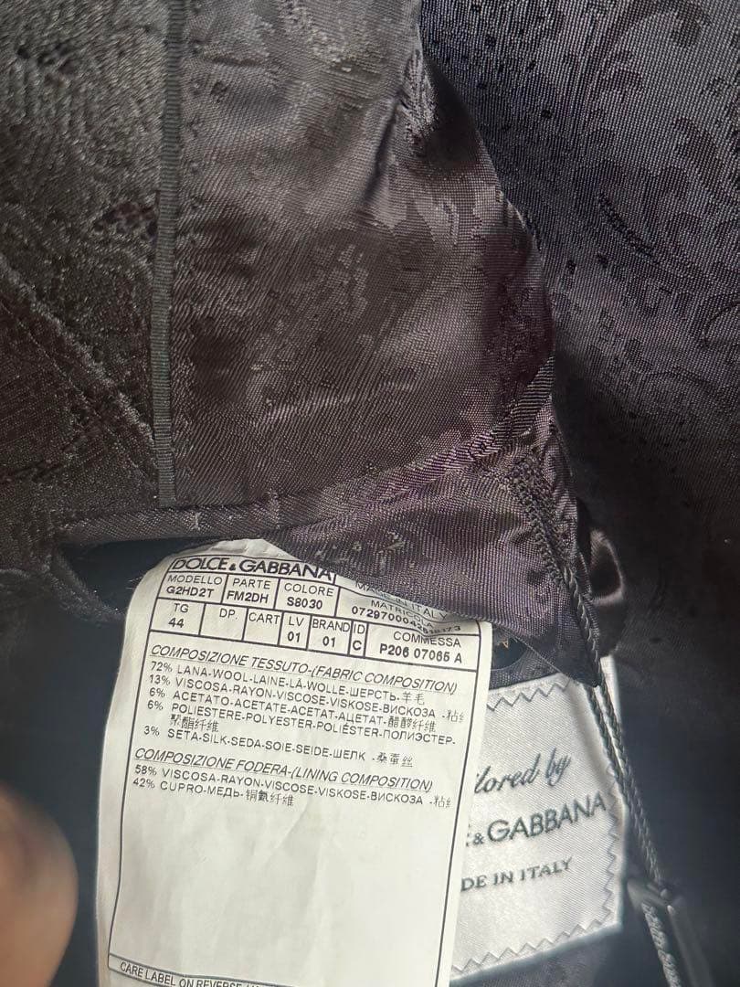全新吊牌未剪 傳奇 DOLCE & GABBANA 禮服夾克 西裝外套 灰色 男款 44 S