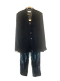 SAINT LAURENT Jacket velvet velour set-up suit Navy Blue 52 L 44 S Men