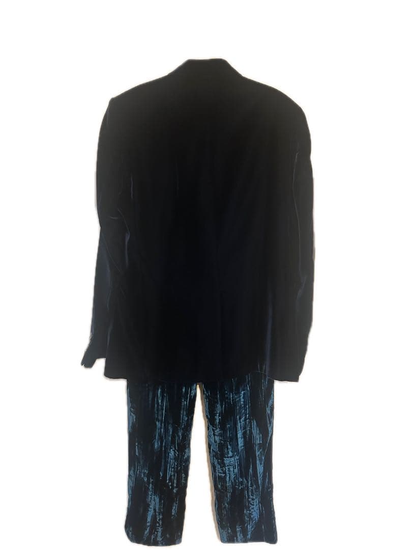 SAINT LAURENT Jacket velvet velour set-up suit Navy Blue 52 L 44 S Men