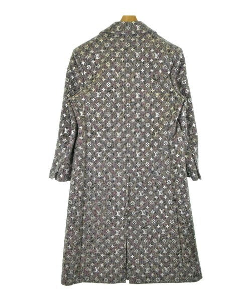 LOUIS VUITTON Virgil Abloh Silver Monogram Felt SB Coat Grey Size 48 (L)