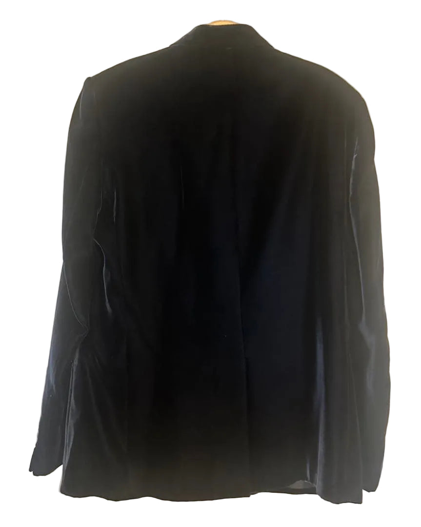 SAINT LAURENT Jacket velvet velour set-up suit Navy Blue 52 L 44 S Men