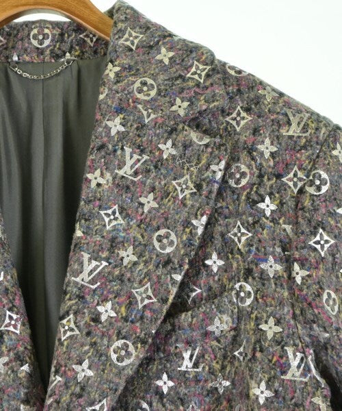 LOUIS VUITTON Virgil Abloh Silver Monogram Felt SB Coat Grey Size 48 (L)