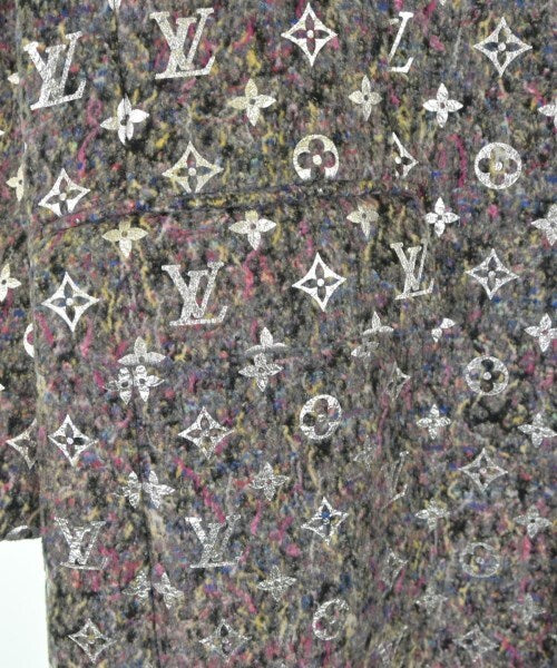 LOUIS VUITTON Virgil Abloh Silver Monogram Felt SB Coat Grey Size 48 (L)