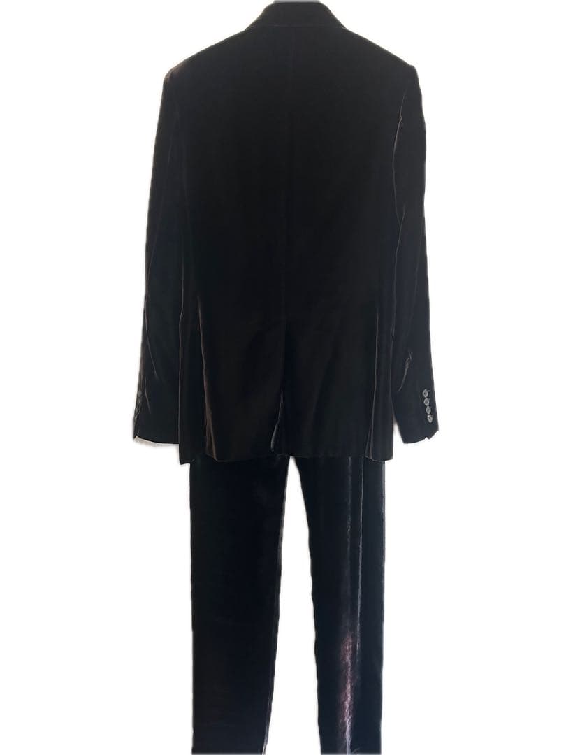 SAINT LAURENT Paris velvet velour set-up suit Brown S Jacket Pants Men