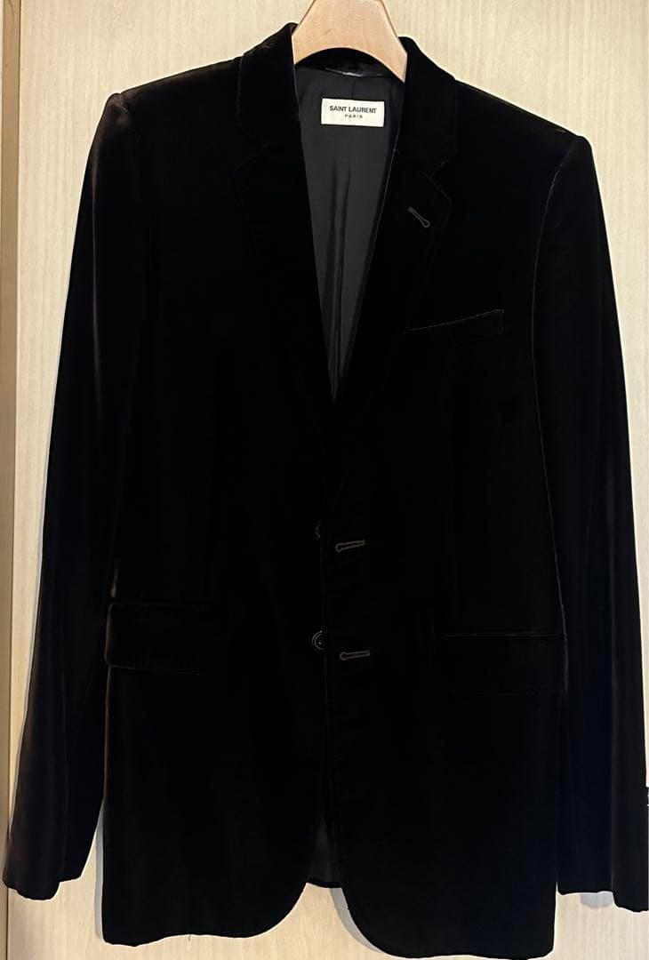 SAINT LAURENT Paris velvet velour set-up suit Brown S Jacket Pants Men