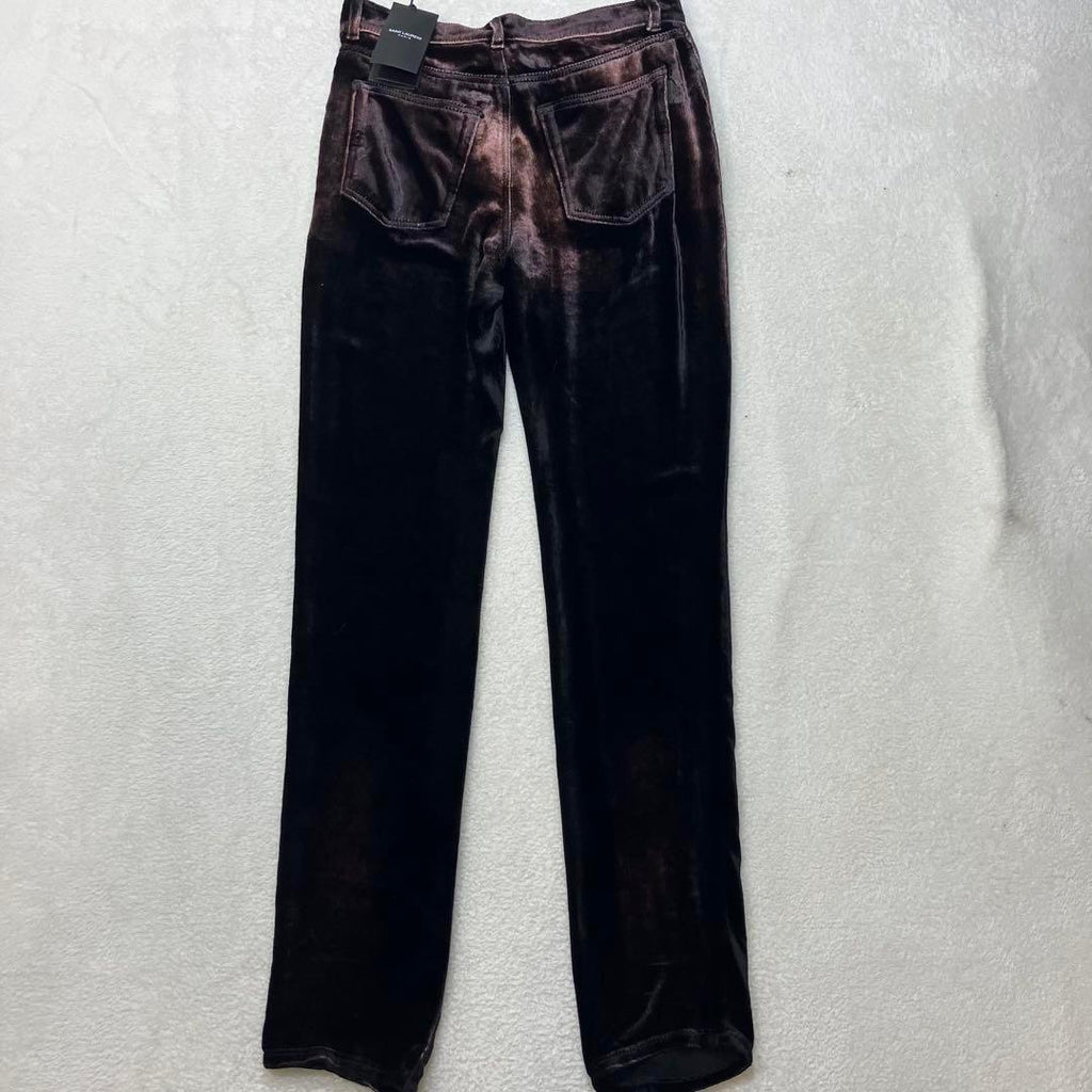 SAINT LAURENT Paris velvet velour set-up suit Brown S Jacket Pants Men
