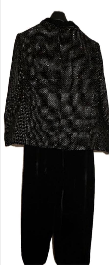 Giorgio Armani Set Up Suit Velvet Velour Rhinestone Jacket Pants Men Woman